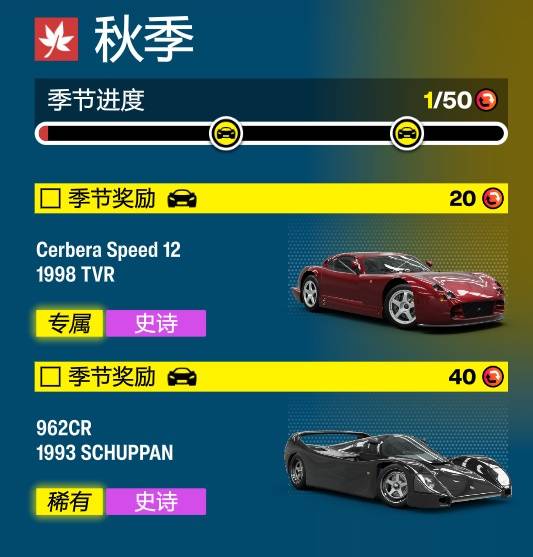 极限竞速地平线6秋季第2周奖励获取指南