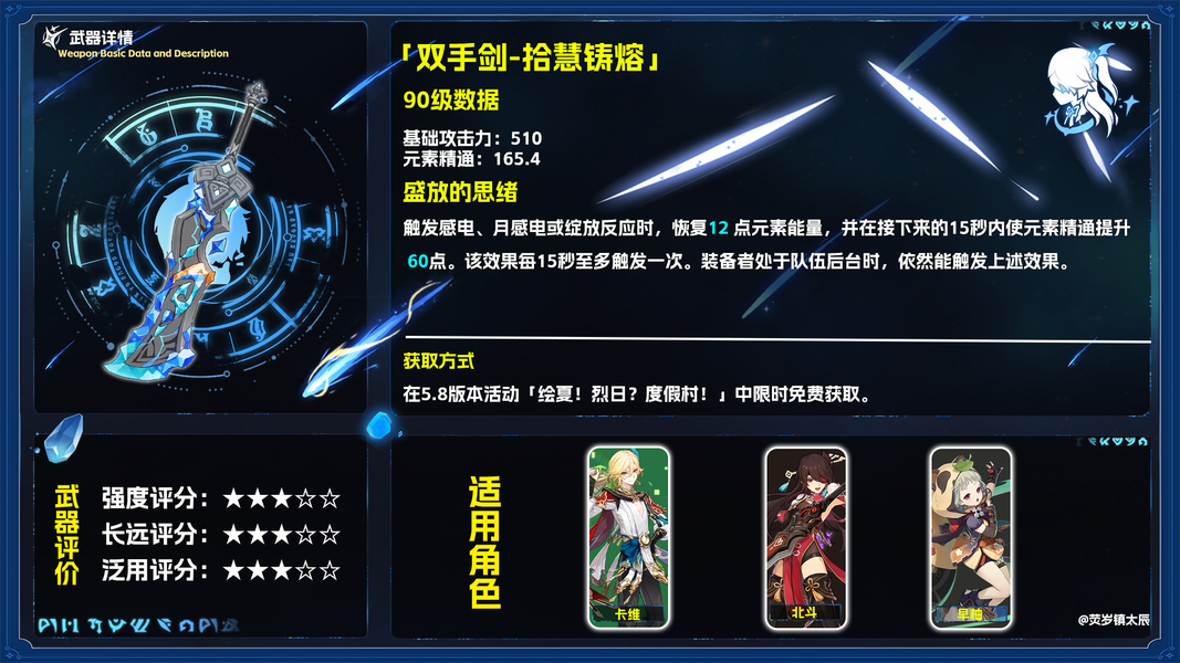 白送四星大剑好用吗？《原神》武器被动机制与适配角色速览